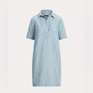 EUC Lauren Ralph Lauren Chambray Shift Dress Lepore Wash